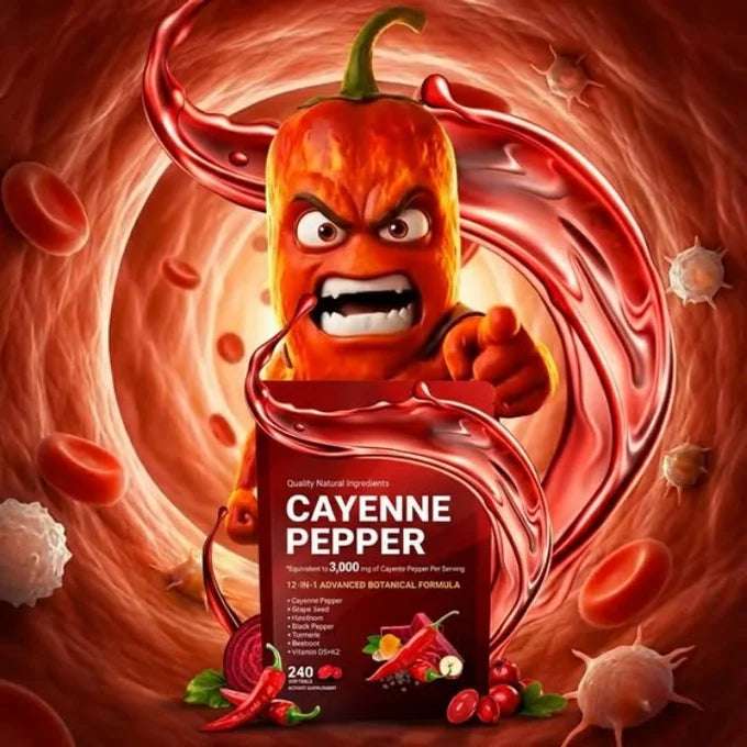 Suplemento dietético de pimienta de cayena en cápsulas